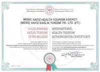 International Health Tourism Authorization Certificate issued to Meriç Hafız Sağlık Turizmi Tic. Ltd. Şti.