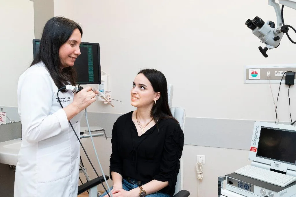 Endoscopic examination at a contracted ENT practice
