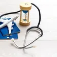 Travel documents, passport and stethoscope