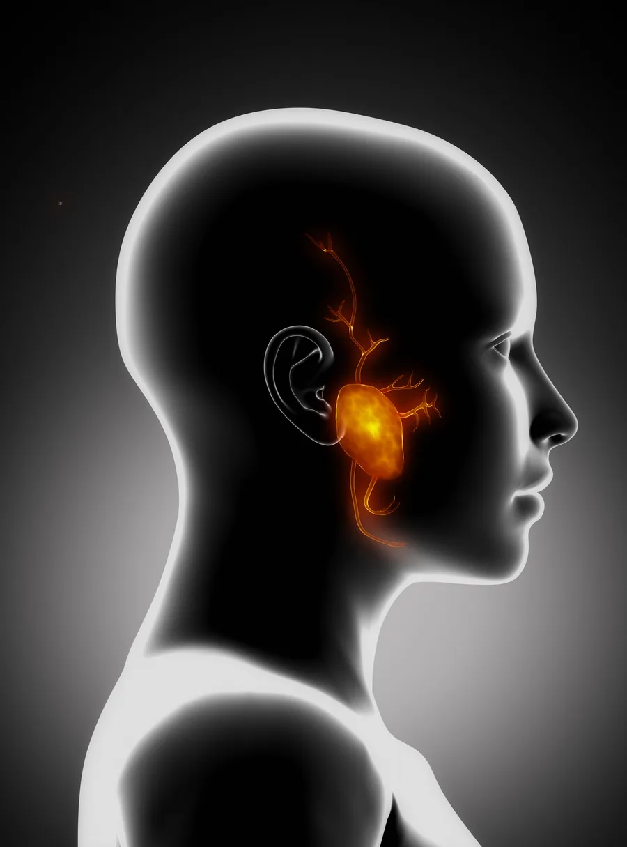Head and neck anatomy illustration (stock image)